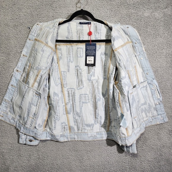 True Religion Denim Jacket‎ Womens Size Large Distressed NWT - Picture 6 of 7